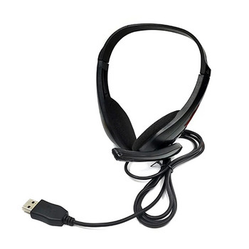 USB шумопотискащи кабелни слушалки Микрофон Универсални слушалки Геймърски слушалки За компютър PC Лаптоп Гласови разговори Игри