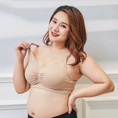 Nagy méretű kismama szoptatós melltartó Légáteresztő vékony kupa vezeték nélküli terhességi szoptatási melltartó női fehérnemű Lactancia XL-3XL