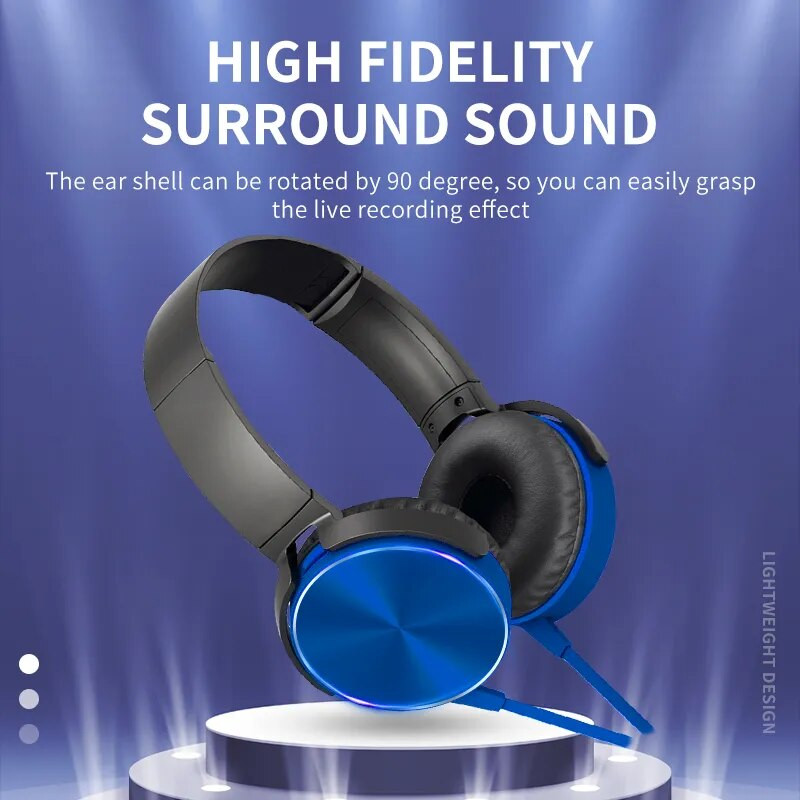 PUJIMAX 3,5 mm žičane slušalice preko uha Bass zvuk Glazba Stereo slušalice Fleksibilne podesive slušalice za PC MP3 telefone