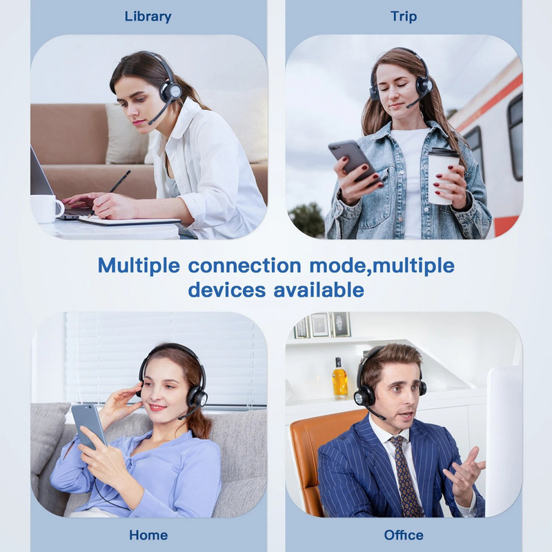 Nove Bee BH58 bežične slušalice V5.0 Bluetooth slušalice s 25 sati reprodukcije s mikrofonom, sklopive lagane slušalice za telefone i prijenosna računala