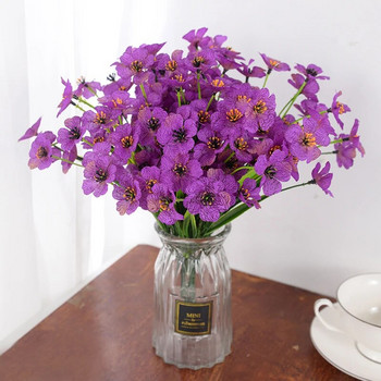 1 Πακέτο 18 Heads Violet Artificial Flowers Κρεμαστά στον τοίχο ψεύτικο μπουκέτο λουλουδιών για διακόσμηση κήπου εξωτερικού χώρου DIY Γαμήλιο πάρτι