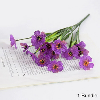 1 пакет 18 глави Виолетови изкуствени цветя Висящ на стената фалшив букет цветя за външна декорация на домашна градина Направи си сам сватбено парти
