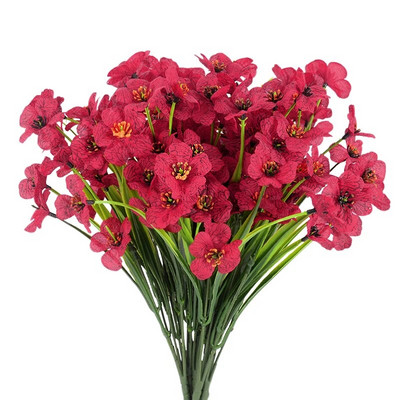 1 svežanj ljubičastog umjetnog cvijeća od 18 glavica, zidni lažni buket cvijeća za vanjsko uređenje kućnog vrta DIY svadbena zabava