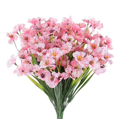 1 svežanj ljubičastog umjetnog cvijeća od 18 glavica, zidni lažni buket cvijeća za vanjsko uređenje kućnog vrta DIY svadbena zabava