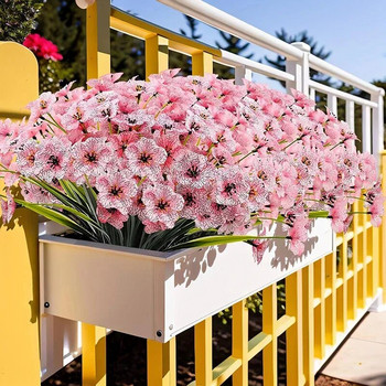 Пластмасови цветя Фалшиви цветя UV устойчиви растения за вътрешен външен декор Розови цветя Безплатна доставка Изкуствени декорации