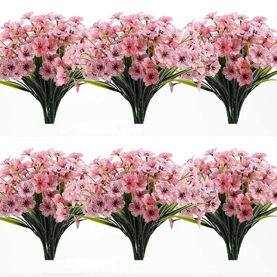 Flori din plastic Flori false plante rezistente la UV pentru decor interior exterior flori roz transport gratuit decorațiuni artificiale