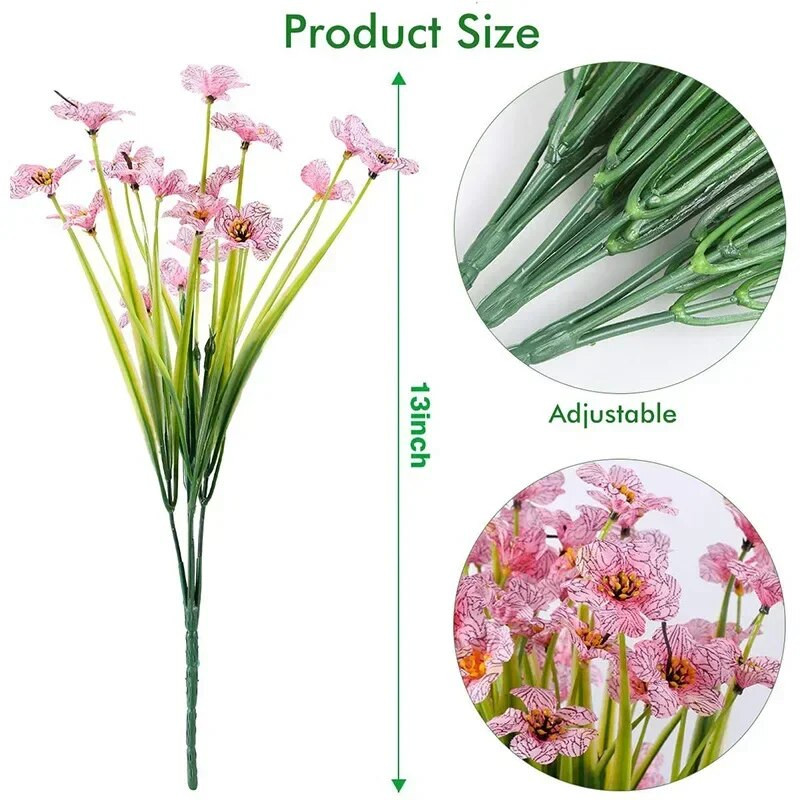 Plastično cvijeće Lažni cvijet Biljke otporne na UV zračenje za unutarnji vanjski dekor Ružičasto cvijeće Besplatna dostava Umjetni ukrasi
