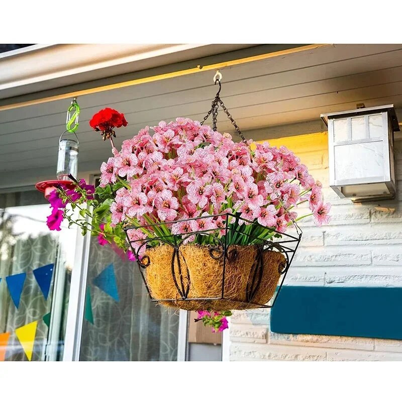 Plastično cvijeće Lažni cvijet Biljke otporne na UV zračenje za unutarnji vanjski dekor Ružičasto cvijeće Besplatna dostava Umjetni ukrasi