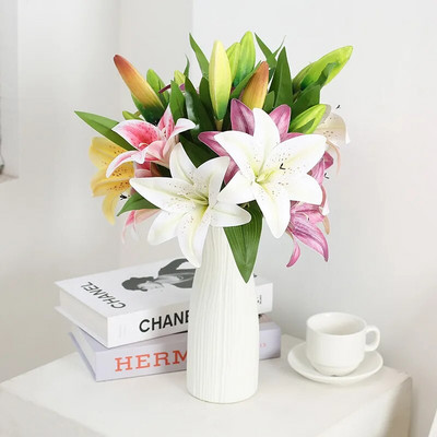 41cm Lily Artificial Flower Fake Lily Bouquet for Wedding Home Ξενοδοχείο Εστιατόριο Γραφείο Διακόσμηση εξωτερικού κήπου