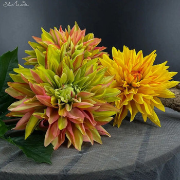 SunMade Luxury Large Real Touch Dahlia Hand Feel Artificial Flowers Домашна сватбена украса Декор за всекидневна Flores Artificales