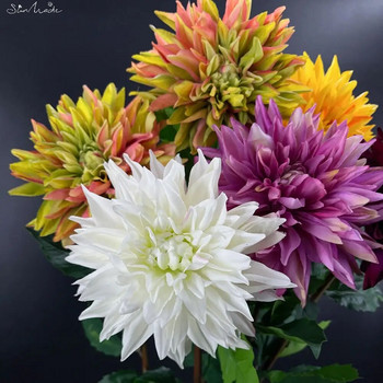 SunMade Luxury Large Real Touch Dahlia Hand Feel Artificial Flowers Домашна сватбена украса Декор за всекидневна Flores Artificales