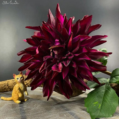 SunMade Luxury Large Real Touch Dahlia Umjetno cvijeće na dodir Umjetno cvijeće za dom Ukrasi za vjenčanje Dnevni boravak Flores Artificales