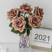 5gab Rudens Lieli Mākslīgie Rožu Ziedi Kāzu Mājas Noformējums Ins Fotogrāfijas Rekvizīti Rotājumi Izkārtojums Rudens zīda viltots augs