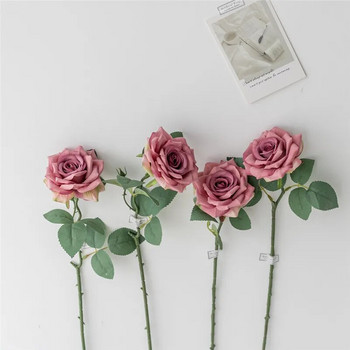 5 τμχ Φθινοπωρινά μεγάλα τεχνητά λουλούδια τριαντάφυλλο Διακόσμηση σπιτιού γάμου Εσωτερικά Φωτογραφικά στηρίγματα Διαρρύθμιση Φθινοπωρινό Μετάξι Ψεύτικο φυτό