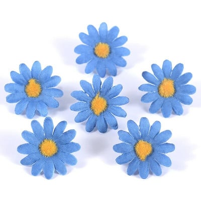50/100 komada Mini Dasiy Umjetno cvijeće Glava Vjenčane dekoracije za uređenje doma DIY vijenac Poklon kutija Scrapbooking Craft Fake Flowe