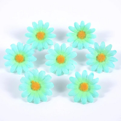 50/100 komada Mini Dasiy Umjetno cvijeće Glava Vjenčane dekoracije za uređenje doma DIY vijenac Poklon kutija Scrapbooking Craft Fake Flowe