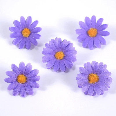 50/100 komada Mini Dasiy Umjetno cvijeće Glava Vjenčane dekoracije za uređenje doma DIY vijenac Poklon kutija Scrapbooking Craft Fake Flowe