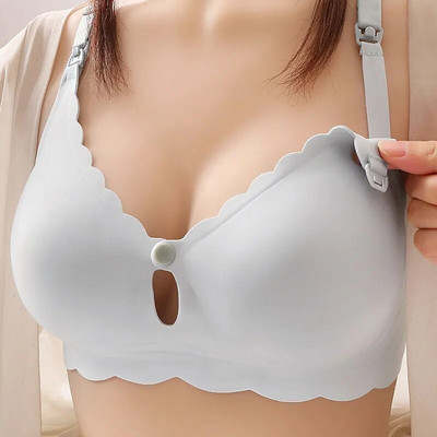 Grudnjak za dojenje s otvorenim kopčom s prednje strane trudnica Jednobojni grudnjak za dojenje s uklonjivim jastučićima Nova veleprodaja