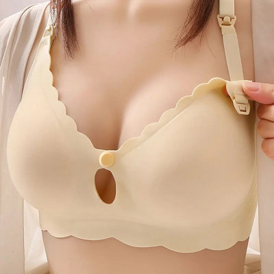 Grudnjak za dojenje s otvorenim kopčom s prednje strane trudnica Jednobojni grudnjak za dojenje s uklonjivim jastučićima Nova veleprodaja