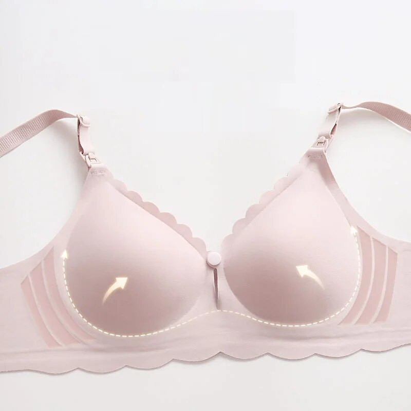 Grudnjak za dojenje s otvorenim kopčom s prednje strane trudnica Jednobojni grudnjak za dojenje s uklonjivim jastučićima Nova veleprodaja