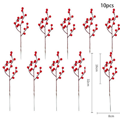 1 iepakojums viltotu Ziemassvētku eglīšu priežu zaru Ziemassvētku ogas Ziemassvētku eglītei DIY vainagu rotājumi Noel galda rotājumi bērniem dāvanas