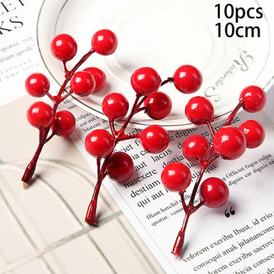 1 iepakojums viltotu Ziemassvētku eglīšu priežu zaru Ziemassvētku ogas Ziemassvētku eglītei DIY vainagu rotājumi Noel galda rotājumi bērniem dāvanas