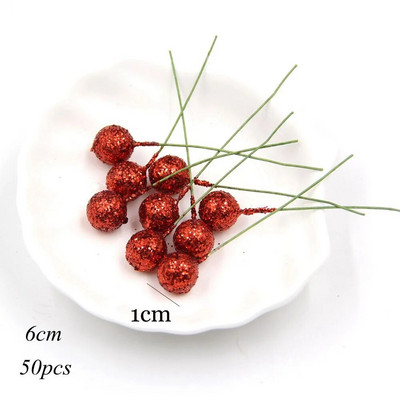 1 iepakojums viltotu Ziemassvētku eglīšu priežu zaru Ziemassvētku ogas Ziemassvētku eglītei DIY vainagu rotājumi Noel galda rotājumi bērniem dāvanas