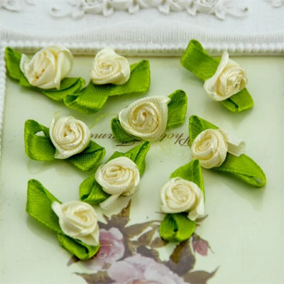 100 kom Umjetni mini svileni cvijet Umjetni ručni DIY Vrpca Ruža Pretty Christmas Craft DIY Svadbena dekoracija
