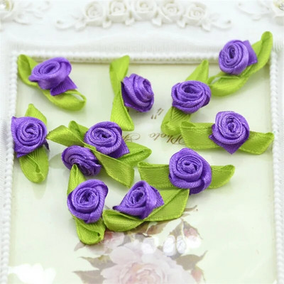 100 kom Umjetni mini svileni cvijet Umjetni ručni DIY Vrpca Ruža Pretty Christmas Craft DIY Svadbena dekoracija