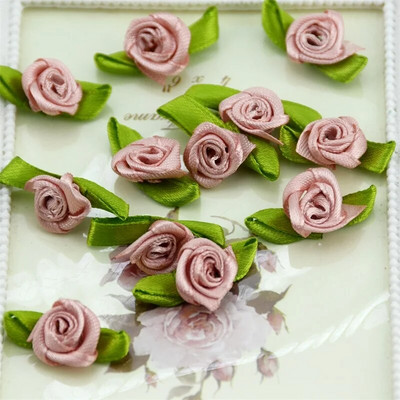 100 kom Umjetni mini svileni cvijet Umjetni ručni DIY Vrpca Ruža Pretty Christmas Craft DIY Svadbena dekoracija