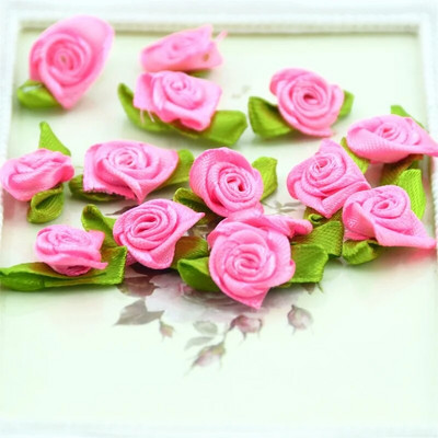 100 kom Umjetni mini svileni cvijet Umjetni ručni DIY Vrpca Ruža Pretty Christmas Craft DIY Svadbena dekoracija