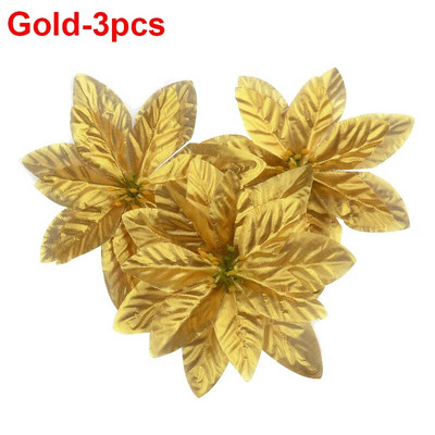 Didelės šilkinės dirbtinės kalėdinės gėlės Raudonos rožės galvutės Gėlė Kalėdų eglutės papuošalams Namų vestuvių vakarėlio dekoravimo priedai