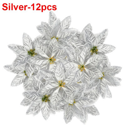 Didelės šilkinės dirbtinės kalėdinės gėlės Raudonos rožės galvutės Gėlė Kalėdų eglutės papuošalams Namų vestuvių vakarėlio dekoravimo priedai