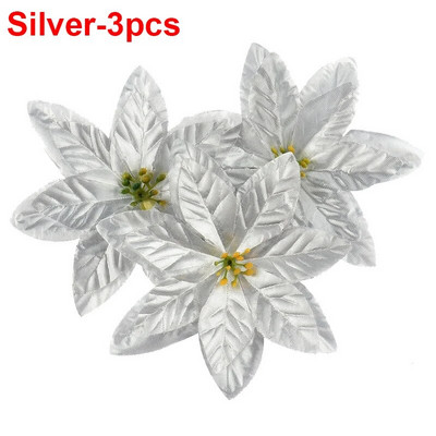 Didelės šilkinės dirbtinės kalėdinės gėlės Raudonos rožės galvutės Gėlė Kalėdų eglutės papuošalams Namų vestuvių vakarėlio dekoravimo priedai