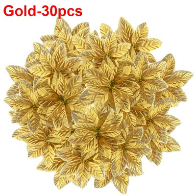 Didelės šilkinės dirbtinės kalėdinės gėlės Raudonos rožės galvutės Gėlė Kalėdų eglutės papuošalams Namų vestuvių vakarėlio dekoravimo priedai