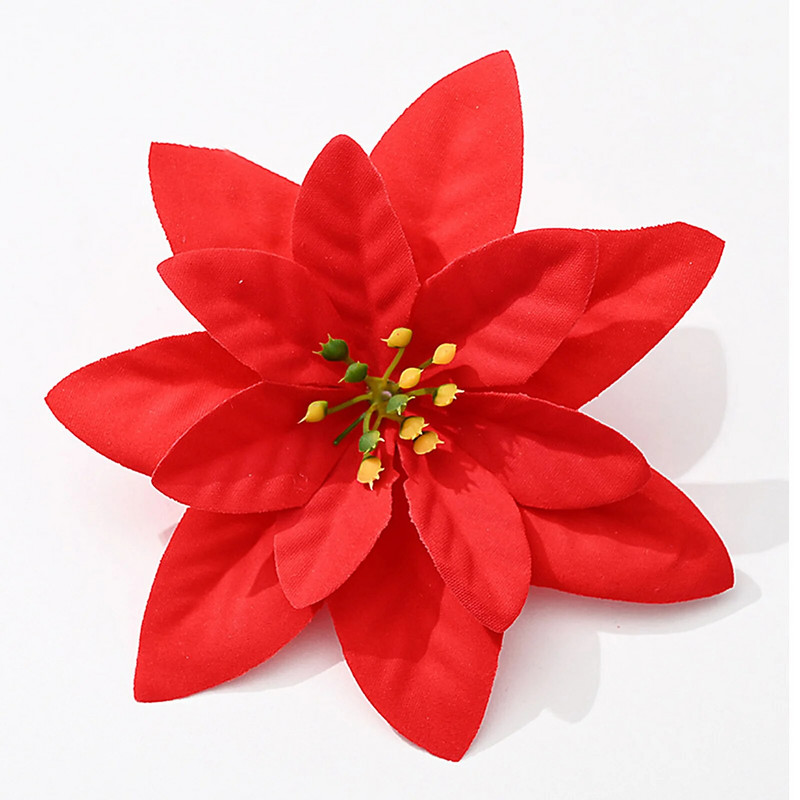 Didelės šilkinės dirbtinės kalėdinės gėlės Raudonos rožės galvutės Gėlė Kalėdų eglutės papuošalams Namų vestuvių vakarėlio dekoravimo priedai