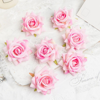 10 τεμάχια υψηλής ποιότητας φανελένια τριαντάφυλλα κεφάλι γάμου Scrapbooking Διακόσμηση σπιτιού Νυφικά αξεσουάρ Clearance τεχνητά λουλούδια