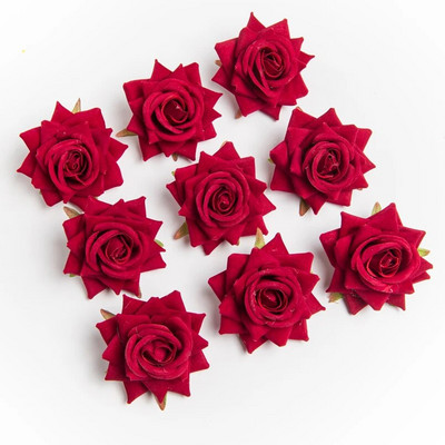 10 tükki Kvaliteetsed flanellroosid Pea Pulmad Scrapbooking Kodukaunistus Pruudi aksessuaarid Kliirens Kunstlilled