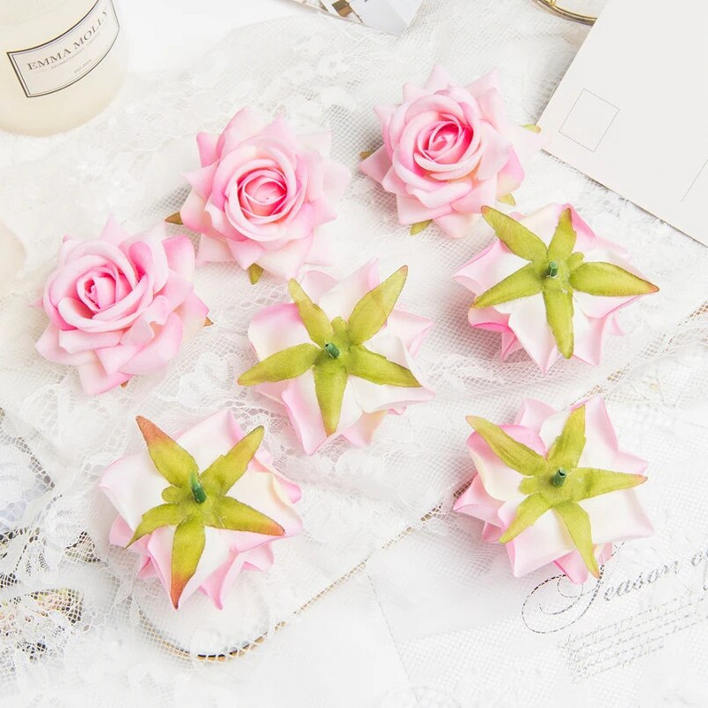 10 tükki Kvaliteetsed flanellroosid Pea Pulmad Scrapbooking Kodukaunistus Pruudi aksessuaarid Kliirens Kunstlilled