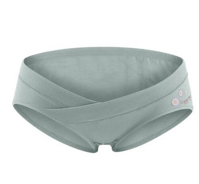 Kokvilnas grūtnieču apakšbikses ar zemu vidukli V Biksītes grūtniecēm ar apdruku ziediem Apakšveļa pēcdzemdību grūtnieču apģērbs