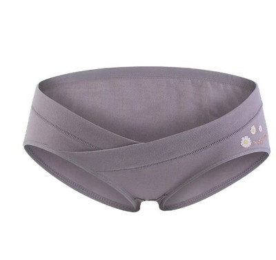 Kokvilnas grūtnieču apakšbikses ar zemu vidukli V Biksītes grūtniecēm ar apdruku ziediem Apakšveļa pēcdzemdību grūtnieču apģērbs