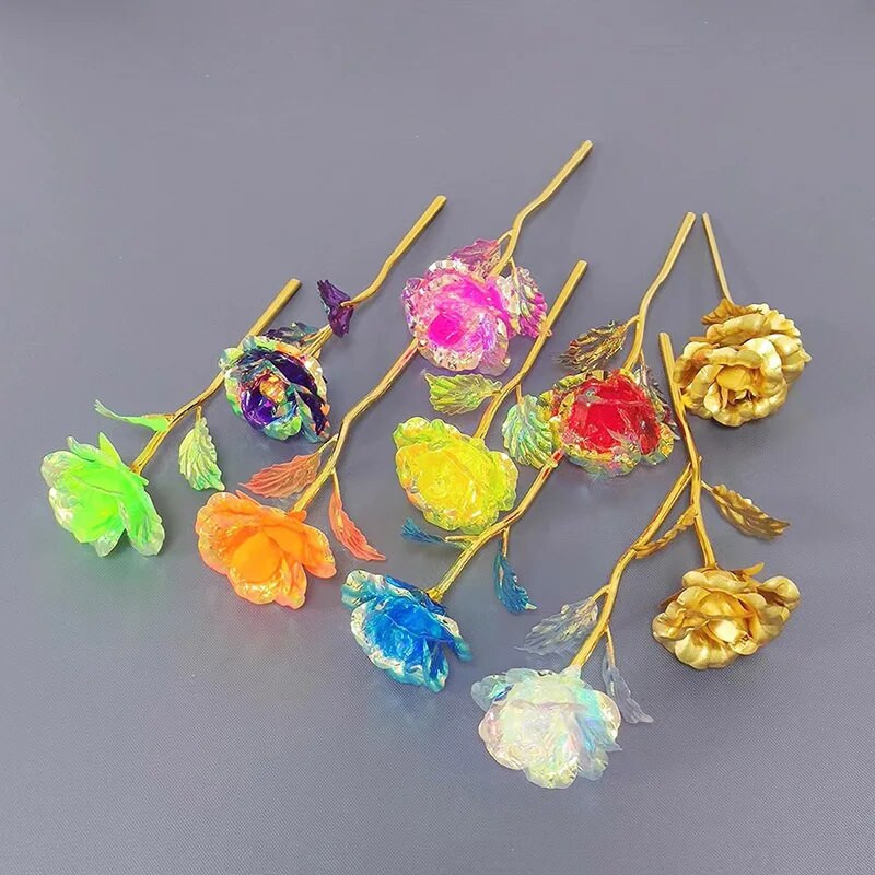 Kreativni dar za Valentinovo 24K folija presvučena ružičastim zlatom Ruža traje vječno Ljubav Svadbeni dekor Zaljubljenik Svjetleće ruže Kreativni dar