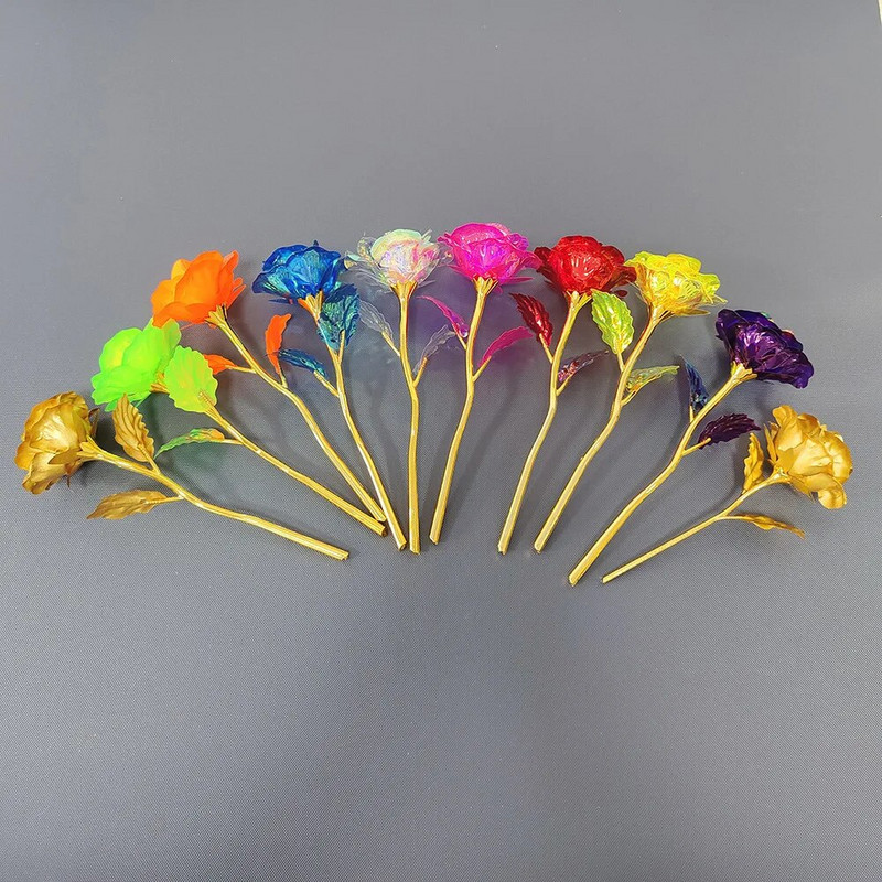 Kreativni dar za Valentinovo 24K folija presvučena ružičastim zlatom Ruža traje vječno Ljubav Svadbeni dekor Zaljubljenik Svjetleće ruže Kreativni dar