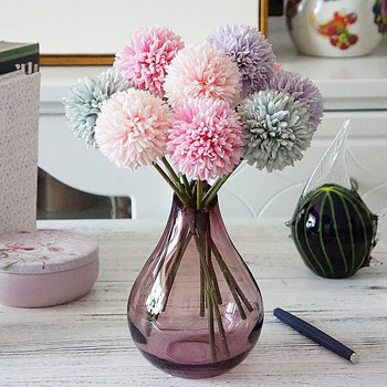 30 см изкуствено цвете глухарче топка хризантема фалшиво цвете всекидневна аранжировка от цветя в саксия сватбена украса