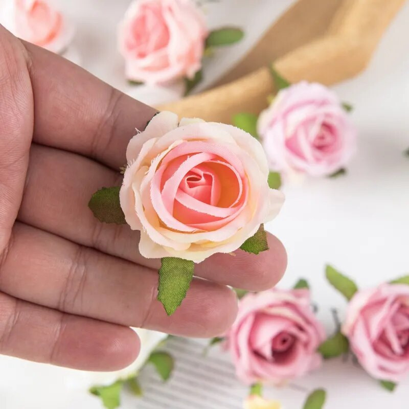 100 DB művirágok barkácsolás cukorkadoboz torta lakberendezési dekoráció karácsonyi koszorúk esküvői parti kerti rózsák ív selyem hamisítvány