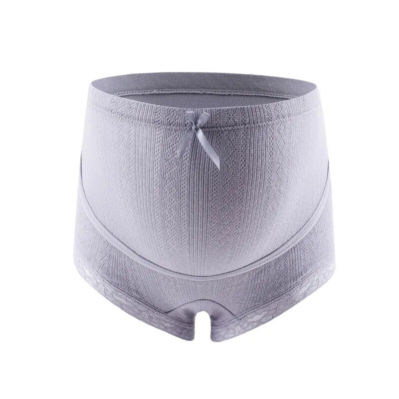Állítható hastámasztó alsónadrág kismama nőknek, csipke egyszínű fehérnemű tiszta pamut magas derekú terhes bugyi