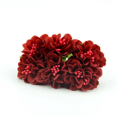 1 ķekars\6 gab Mini papīra rožu viltus ziedu pušķis kāzu dekorācijas mākslīgie ziedi DIY scrapbooking vītnes vainagu ziedi