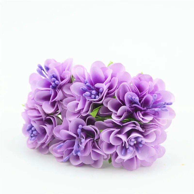 1 ķekars\6 gab Mini papīra rožu viltus ziedu pušķis kāzu dekorācijas mākslīgie ziedi DIY scrapbooking vītnes vainagu ziedi