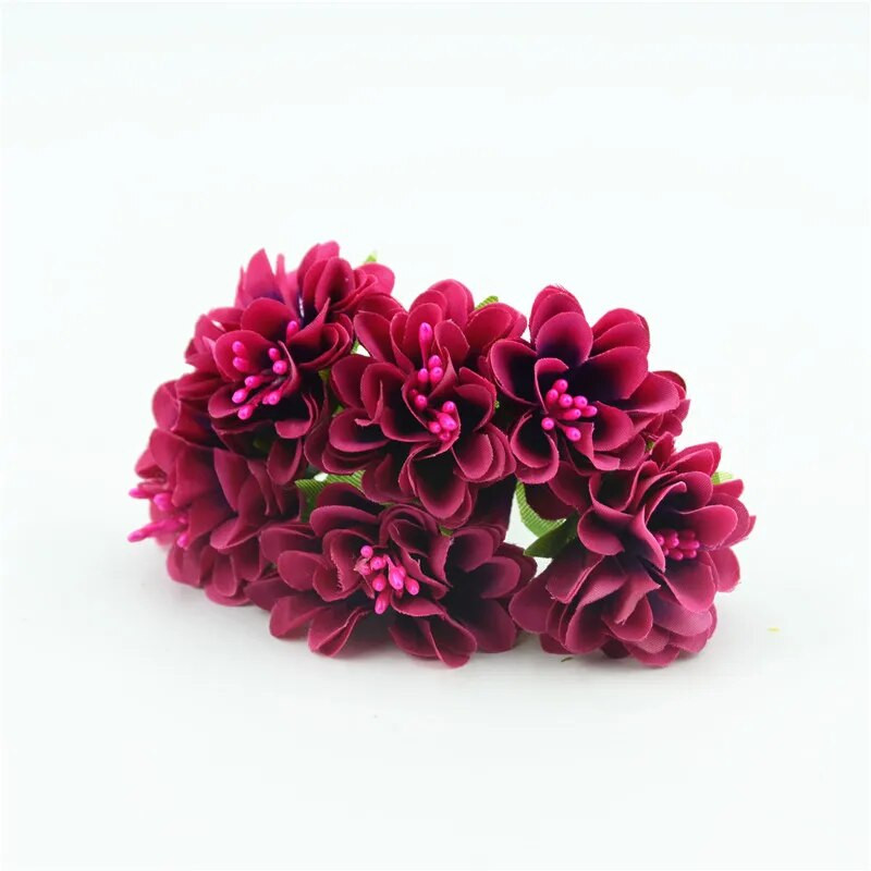 1 ķekars\6 gab Mini papīra rožu viltus ziedu pušķis kāzu dekorācijas mākslīgie ziedi DIY scrapbooking vītnes vainagu ziedi