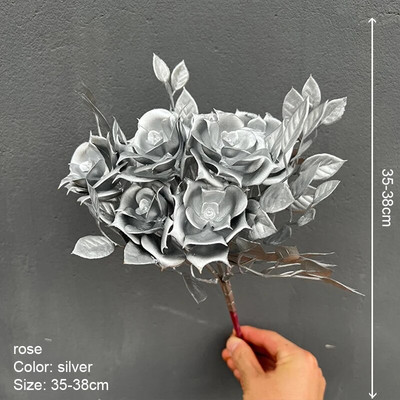 Umjetne zlatne biljke Javorov list Božićni dekor Kućni dnevni boravak Dekoracija stola Zabava Vjenčanje Blagdan Cvjetni aranžman